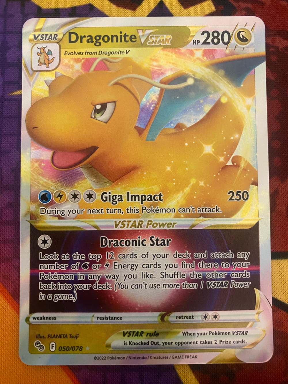 Ultra rare Pokemon card Dragonite V Ultra rare #049/078 Pokemon Go set